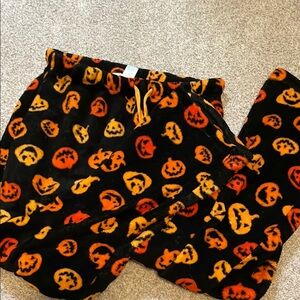 Halloween Pumpkin Fleece Pajama Pants